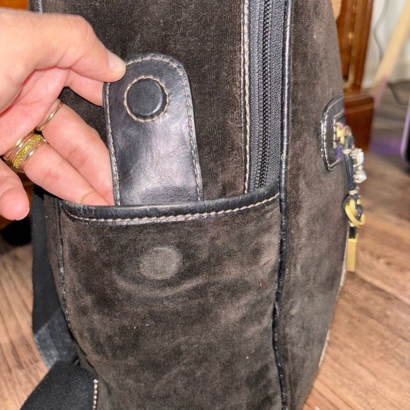 RARE Juicy Couture Velour Black Backpack with Leather Accents main image 10
